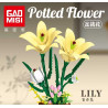 GAOMISI T1117 Lily Xếp hình lắp ráp ghép mô hình chậu hoa huệ