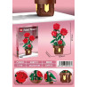 GAOMISI T1119 Rose Xếp hình lắp ráp ghép mô hình hoa hồng chậu hoa