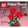GAOMISI T1119 Rose Xếp hình lắp ráp ghép mô hình hoa hồng chậu hoa