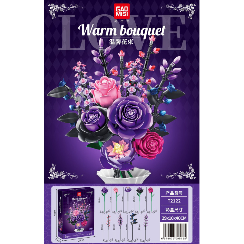 GAOMISI T2122 Warm Bouquet Xếp hình lắp ráp ghép mô hình Bó hoa ấm áp