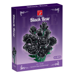 GAOMISI T2124 Black Rose Xếp hình lắp ráp ghép mô hình bó hoa hồng đen