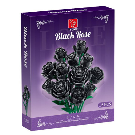 GAOMISI T2124 Black Rose Xếp hình lắp ráp ghép mô hình bó hoa hồng đen