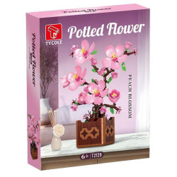 GAOMISI T2129 Peach Blossom Xếp hình lắp ráp ghép mô hình chậu hoa đào