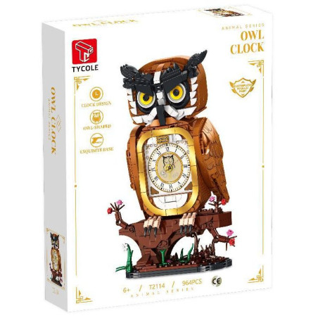 Tagore T2114 Owl Clock Xếp hình lắp ráp ghép mô hình đồng hồ cú