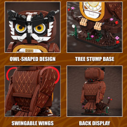 Tagore T2114 Owl Clock Xếp hình lắp ráp ghép mô hình đồng hồ cú