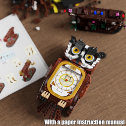 Tagore T2114 Owl Clock Xếp hình lắp ráp ghép mô hình đồng hồ cú