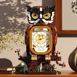 Tagore T2114 Owl Clock Xếp hình lắp ráp ghép mô hình đồng hồ cú