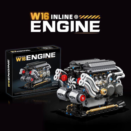 GOQI YC556 W16 Inline Engine Xếp hình lắp ráp ghép mô hình Động cơ nội tuyến W16