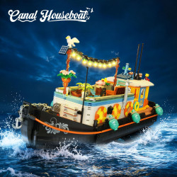 JIESTAR JJ9202 Canal Houseboat Xếp hình lắp ráp ghép mô hình nhà thuyền kênh