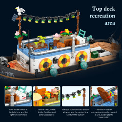 JIESTAR JJ9202 Canal Houseboat Xếp hình lắp ráp ghép mô hình nhà thuyền kênh