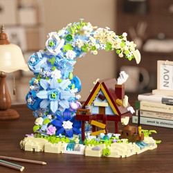 Ji Hui M3345 Moon Flower Tree House Xếp hình lắp ráp ghép mô hình nhà mặt trăng