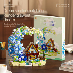 Ji Hui M3345 Moon Flower Tree House Xếp hình lắp ráp ghép mô hình nhà mặt trăng
