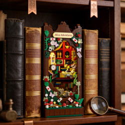 CAYI 8809 Book Nook Xếp hình lắp ráp ghép mô hình Alice ở xứ sở thần tiên: Alice rơi vào xứ sở thần tiên Bookend