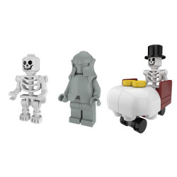 CAYI 8066 Xếp hình lắp ráp ghép mô hình Xe bán đồ ăn ma quái Halloween