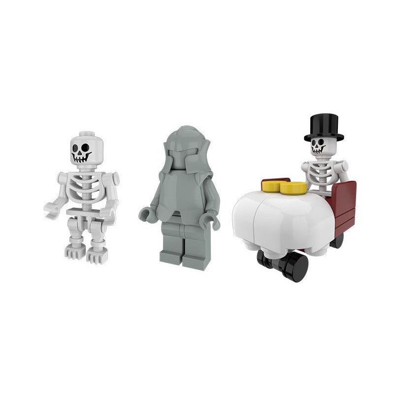 CAYI 8066 Xếp hình lắp ráp ghép mô hình Xe bán đồ ăn ma quái Halloween