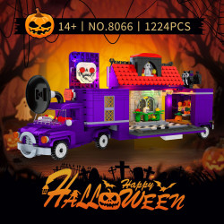 CAYI 8066 Xếp hình lắp ráp ghép mô hình Xe bán đồ ăn ma quái Halloween