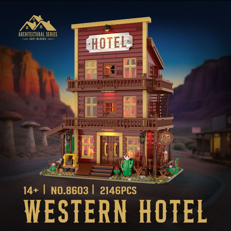 CAYI 8603 Western Grand Hotel Xếp hình lắp ráp ghép mô hình Khách sạn phương Tây