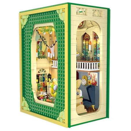 CAYI 8811 Book Nook Xếp hình lắp ráp ghép mô hình Nhà thờ Easter Bunny