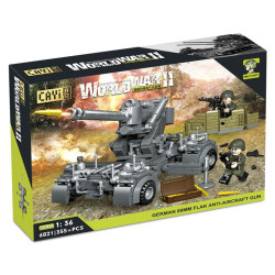 CAYI 6821 Xếp hình lắp ráp ghép mô hình Pháo phòng không Flak 88mm của Đức 1:36