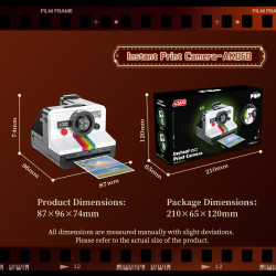JAKI AK060 Instant Print Camera Xếp hình lắp ráp ghép mô hình máy ảnh tức thì cổ điển