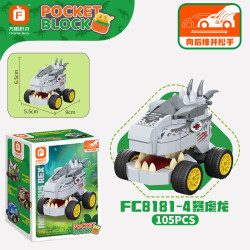 Forange FC8181 Xếp hình lắp ráp ghép mô hình Kéo xe khủng long 6 mẫu