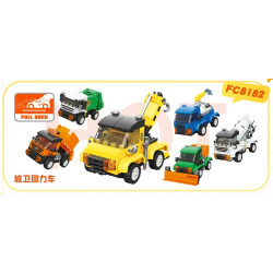 Forange FC8182 Xếp hình lắp ráp ghép mô hình 6 loại xe kéo bảo vệ thành phố