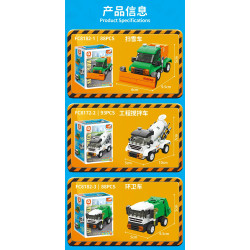 Forange FC8182 Xếp hình lắp ráp ghép mô hình 6 loại xe kéo bảo vệ thành phố