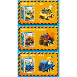 Forange FC8182 Xếp hình lắp ráp ghép mô hình 6 loại xe kéo bảo vệ thành phố