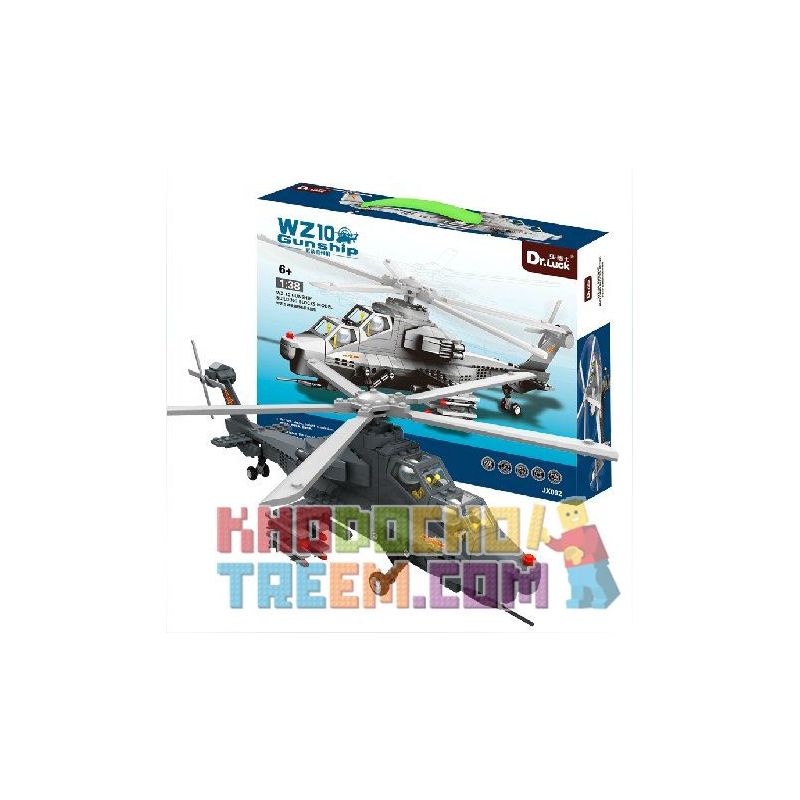 WANGE DR.LUCK JX002 4002 5231 non  TRỰC THĂNG TẤN CÔNG tỷ lệ 1:38 bộ đồ chơi xếp lắp ráp ghép mô hình Military Army WZ10 GUNSHIP CHRIST THE REDEEMER Quân Sự Bộ Đội 973 khối