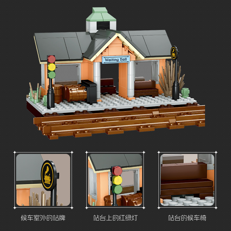 JIESTAR JJ9245 Steam Train Xếp hình lắp ráp ghép mô hình tàu hơi nước