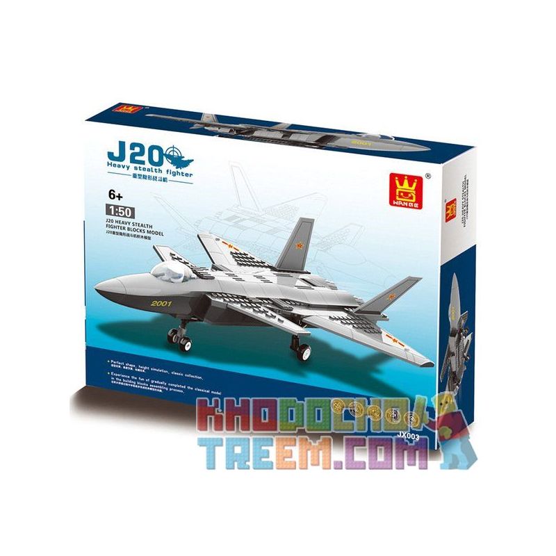 WANGE DR.LUCK JX003 4003 non  TIÊM KÍCH TÀNG HÌNH tỷ lệ 1:50 bộ đồ chơi xếp lắp ráp ghép mô hình Military Army J20 HEAVY STEALTH FIGHTER Quân Sự Bộ Đội 286 khối