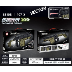 Le Yi 88108 KRISS Vector Submachine Gun Xếp hình lắp ráp ghép mô hình Súng tiểu liên Victor VECTOR