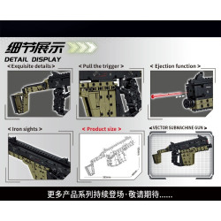 Le Yi 88108 KRISS Vector Submachine Gun Xếp hình lắp ráp ghép mô hình Súng tiểu liên Victor VECTOR