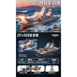 KUYU MOXING KY7281-3 Xếp hình lắp ráp ghép mô hình tàu khu trục 054B