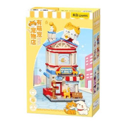 Wekki 516624 Xếp hình lắp ráp ghép mô hình Có công viên sáng tạo: có cửa hàng thú cưng dễ thương