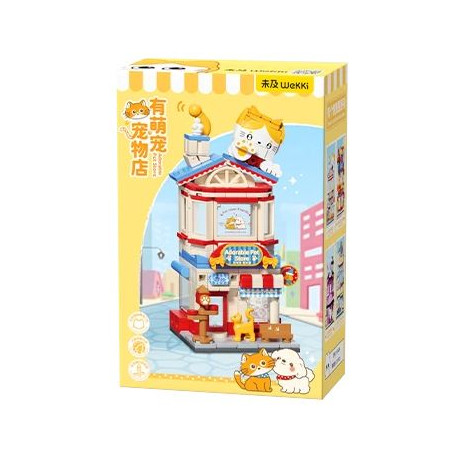 Wekki 516624 Xếp hình lắp ráp ghép mô hình Có công viên sáng tạo: có cửa hàng thú cưng dễ thương