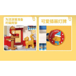 Wekki 516624 Xếp hình lắp ráp ghép mô hình Có công viên sáng tạo: có cửa hàng thú cưng dễ thương