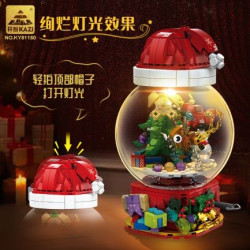 KAZI GBL BOZHI KY81150 Xếp hình lắp ráp ghép mô hình Đèn lồng hộp nhạc xoay Giáng sinh