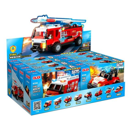 GUDI 40104 Xếp hình lắp ráp ghép mô hình Xe thang chữa cháy trên không 8 tổ hợp