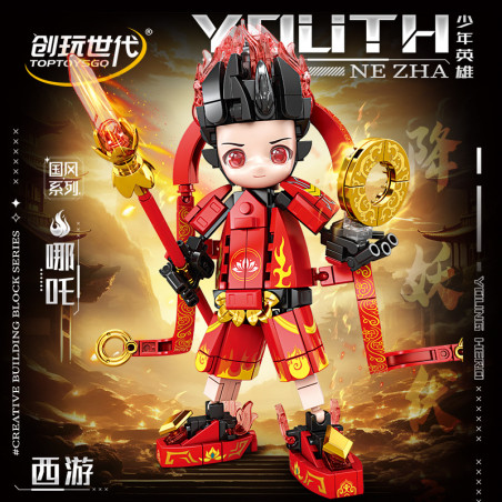 toy generation 8880 Xếp hình lắp ráp ghép mô hình Những anh hùng trẻ tuổi: Nezha Tây Du