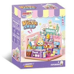 toy generation 36075 Vigor Shop Xếp hình lắp ráp ghép mô hình Quán trà sữa Yuanqi
