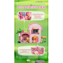 Wekki 518207 Xếp hình lắp ráp ghép mô hình Con dê dễ chịu và con sói to lớn: Lều dê xinh đẹp