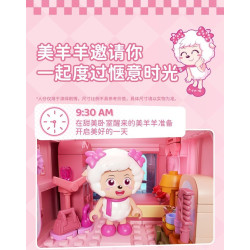 Wekki 518207 Xếp hình lắp ráp ghép mô hình Con dê dễ chịu và con sói to lớn: Lều dê xinh đẹp