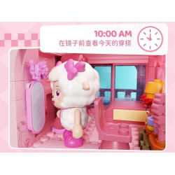 Wekki 518207 Xếp hình lắp ráp ghép mô hình Con dê dễ chịu và con sói to lớn: Lều dê xinh đẹp