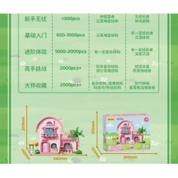 Wekki 518209 Xếp hình lắp ráp ghép mô hình Con dê dễ chịu và con sói to lớn: Chuồng dê luộc