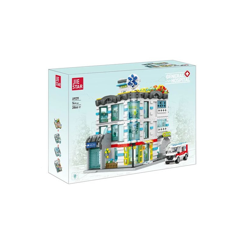 JIESTAR JJ9211 General Hospital Xếp hình lắp ráp ghép mô hình bệnh viện đa khoa