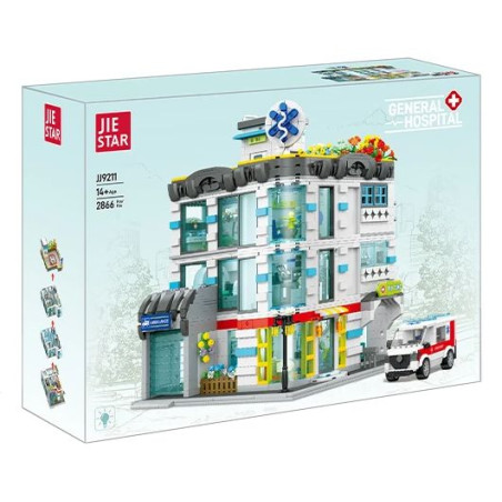 JIESTAR JJ9211 General Hospital Xếp hình lắp ráp ghép mô hình bệnh viện đa khoa