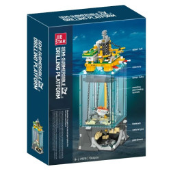 JIESTAR JJ9215 Semi Submersible Drilling Platform Xếp hình lắp ráp ghép mô hình Nền tảng khai thác ngoài khơi Đồ trang trí lắp ráp phối cảnh toàn cảnh