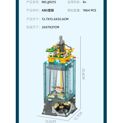 JIESTAR JJ9215 Semi Submersible Drilling Platform Xếp hình lắp ráp ghép mô hình Nền tảng khai thác ngoài khơi Đồ trang trí lắp ráp phối cảnh toàn cảnh