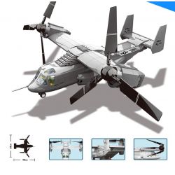 WANGE DR.LUCK JX006 5006 non  MÁY BAY CHIM ƯNG BIỂN tỷ lệ 1:44 bộ đồ chơi xếp lắp ráp ghép mô hình Military Army V-22 OSPREY TILTROTOR Quân Sự Bộ Đội 593 khối WANGE DR.LUCK JX006 5006 non  MÁY BAY CHIM ƯNG BIỂN tỷ lệ 1:44 bộ đồ chơi xếp lắp ráp ghép mô hình Military Army V-22 OSPREY TILTROTOR Quân Sự Bộ Đội 593 khối